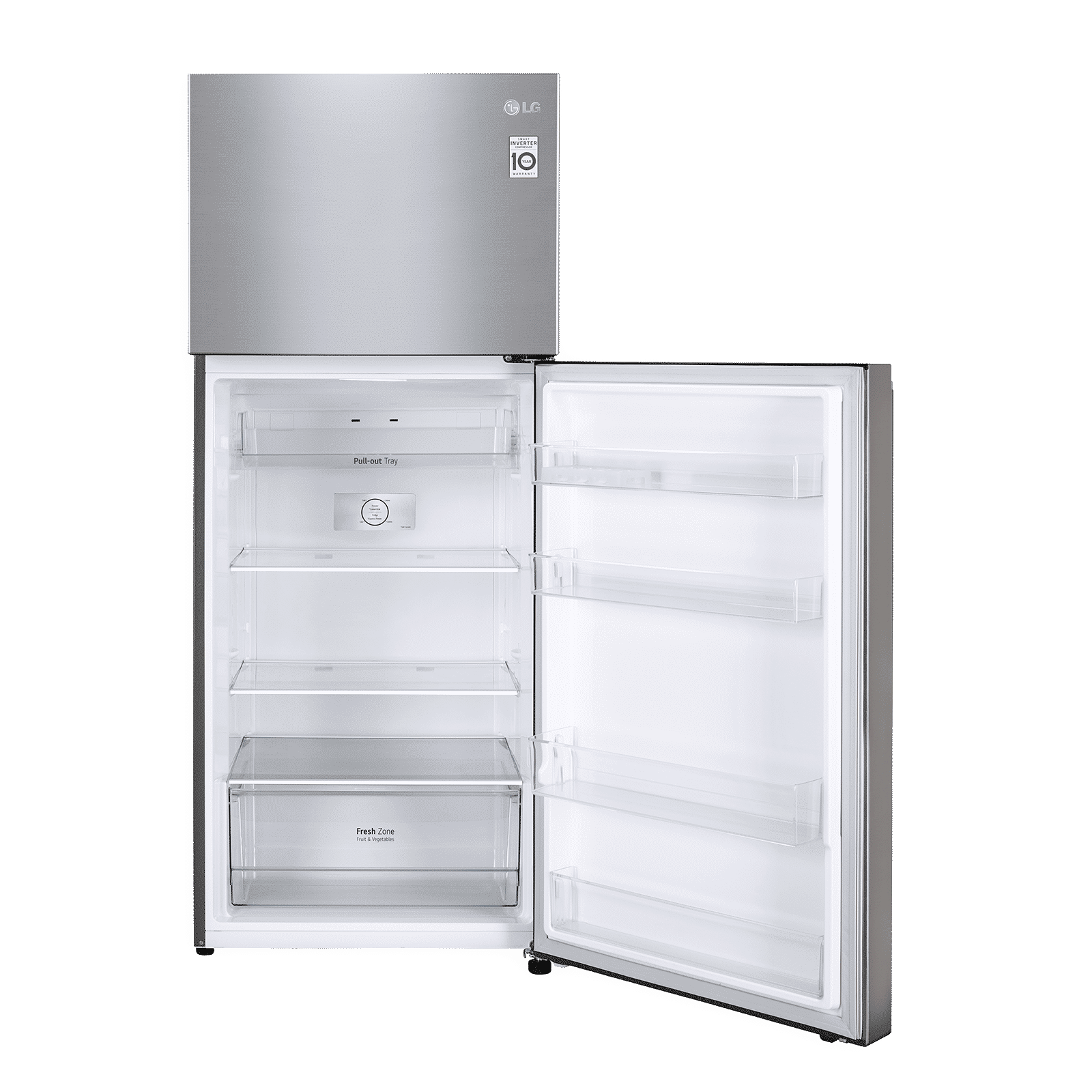 LG 380 Litres 2 Star Frost Free Double Door Refrigerator with Smart Diagnosis (GL-N412SDSY, Dazzle Steel)