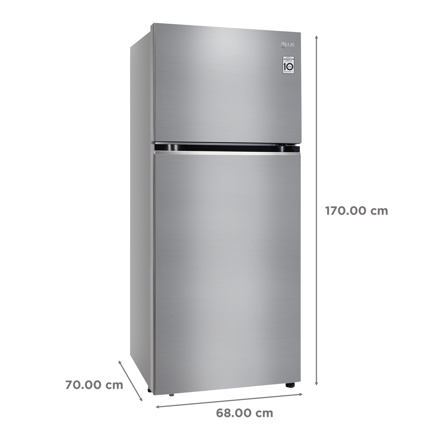 LG 380 Litres 2 Star Frost Free Double Door Refrigerator with Smart Diagnosis (GL-N412SDSY, Dazzle Steel)