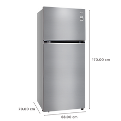 LG 380 Litres 2 Star Frost Free Double Door Refrigerator with Smart Diagnosis (GL-N412SDSY, Dazzle Steel)
