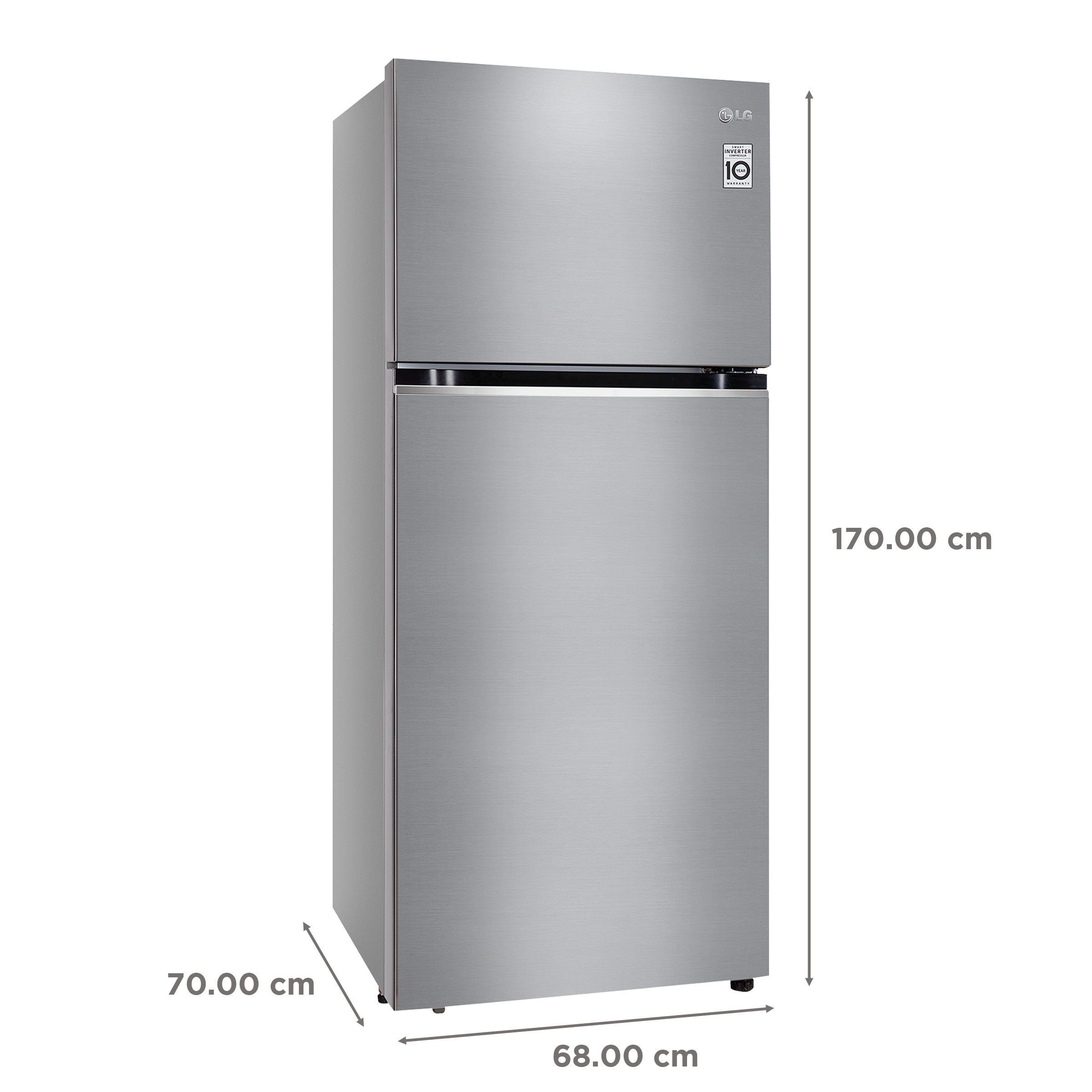 LG 380 Litres 2 Star Frost Free Double Door Refrigerator with Smart Diagnosis (GL-N412SDSY, Dazzle Steel)