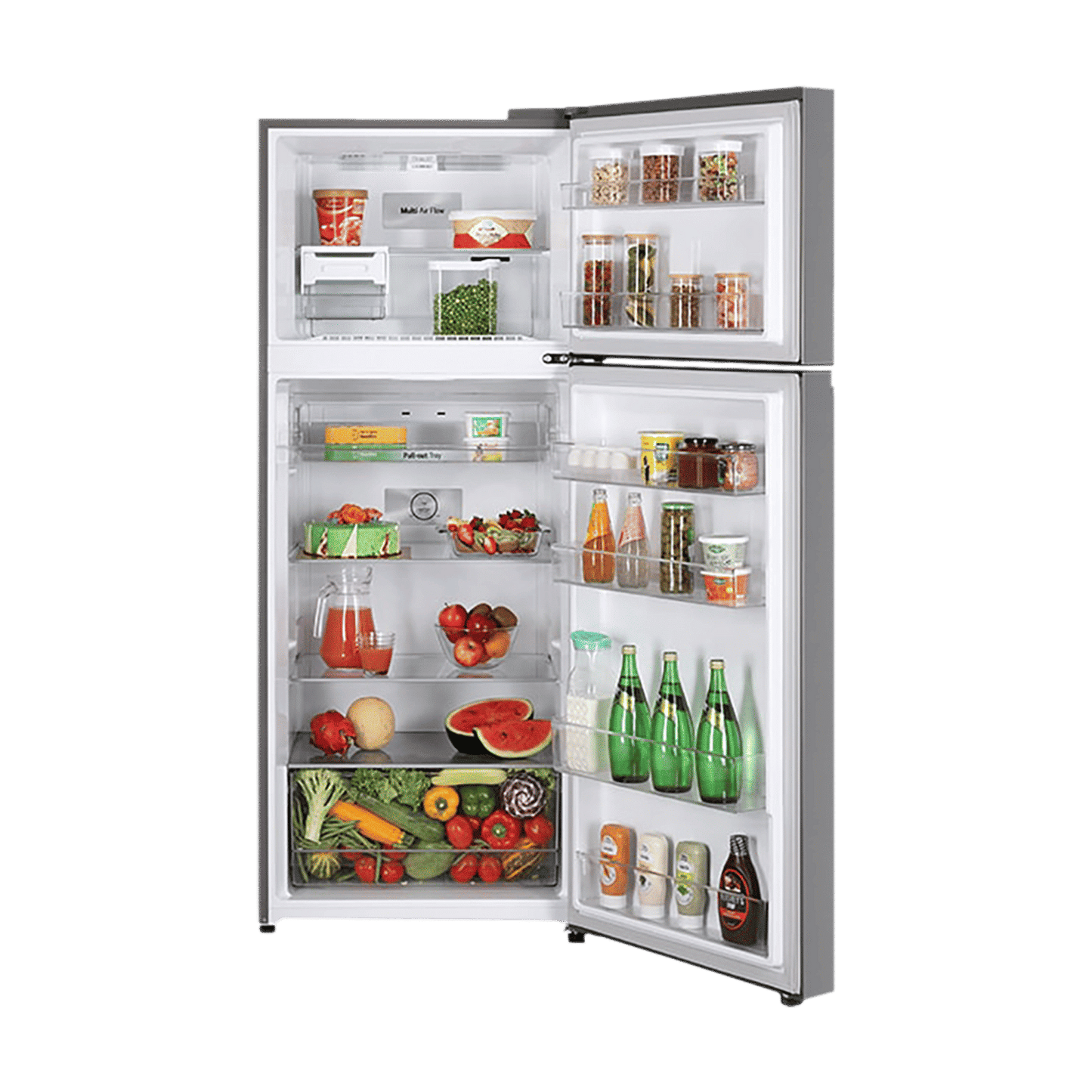 LG 380 Litres 2 Star Frost Free Double Door Refrigerator with Smart Diagnosis (GL-N412SDSY, Dazzle Steel)