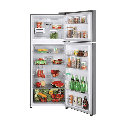 LG 380 Litres 2 Star Frost Free Double Door Refrigerator with Smart Diagnosis (GL-N412SDSY, Dazzle Steel)