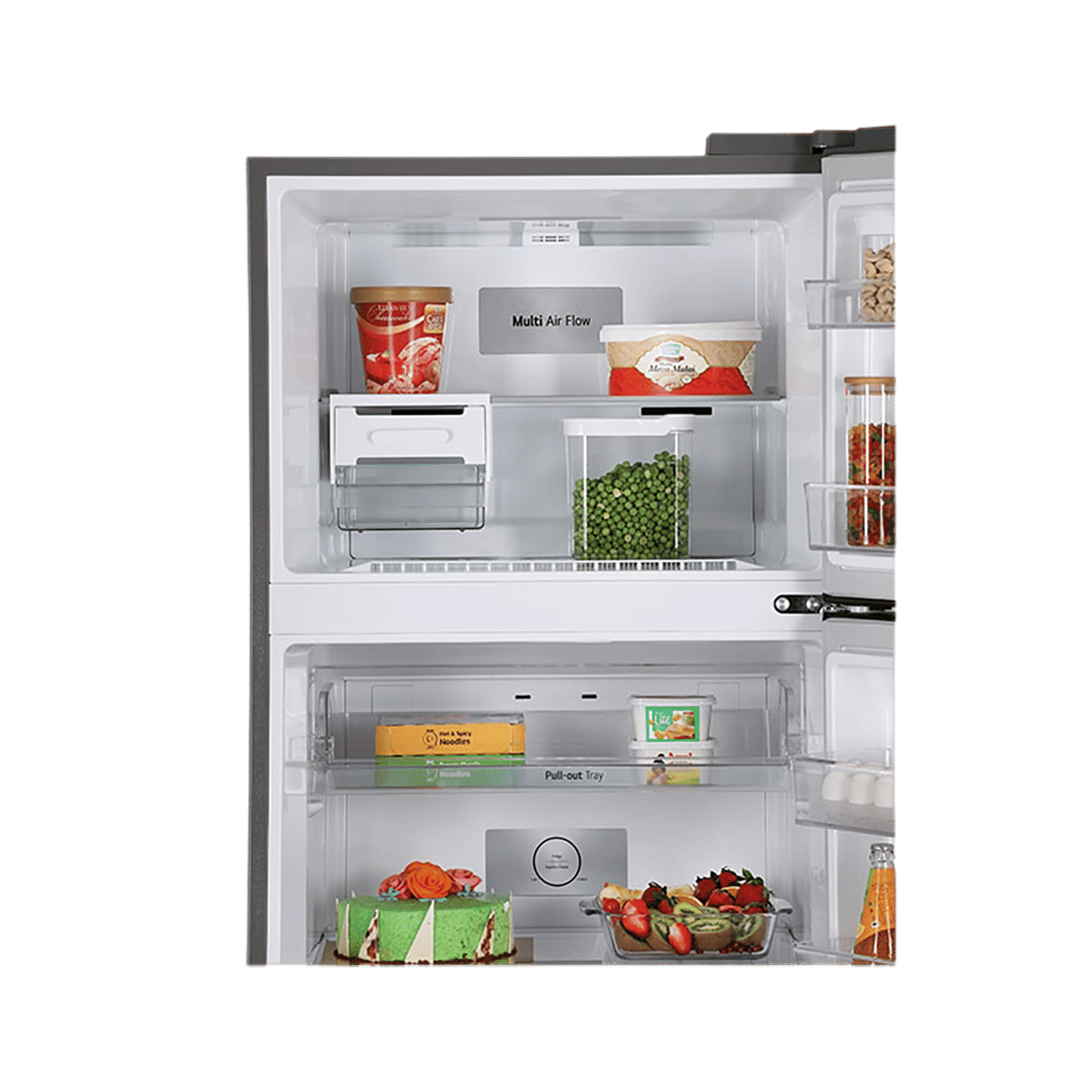 LG 380 Litres 2 Star Frost Free Double Door Refrigerator with Smart Diagnosis (GL-N412SDSY, Dazzle Steel)