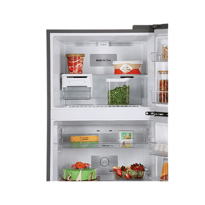 LG 380 Litres 2 Star Frost Free Double Door Refrigerator with Smart Diagnosis (GL-N412SDSY, Dazzle Steel)