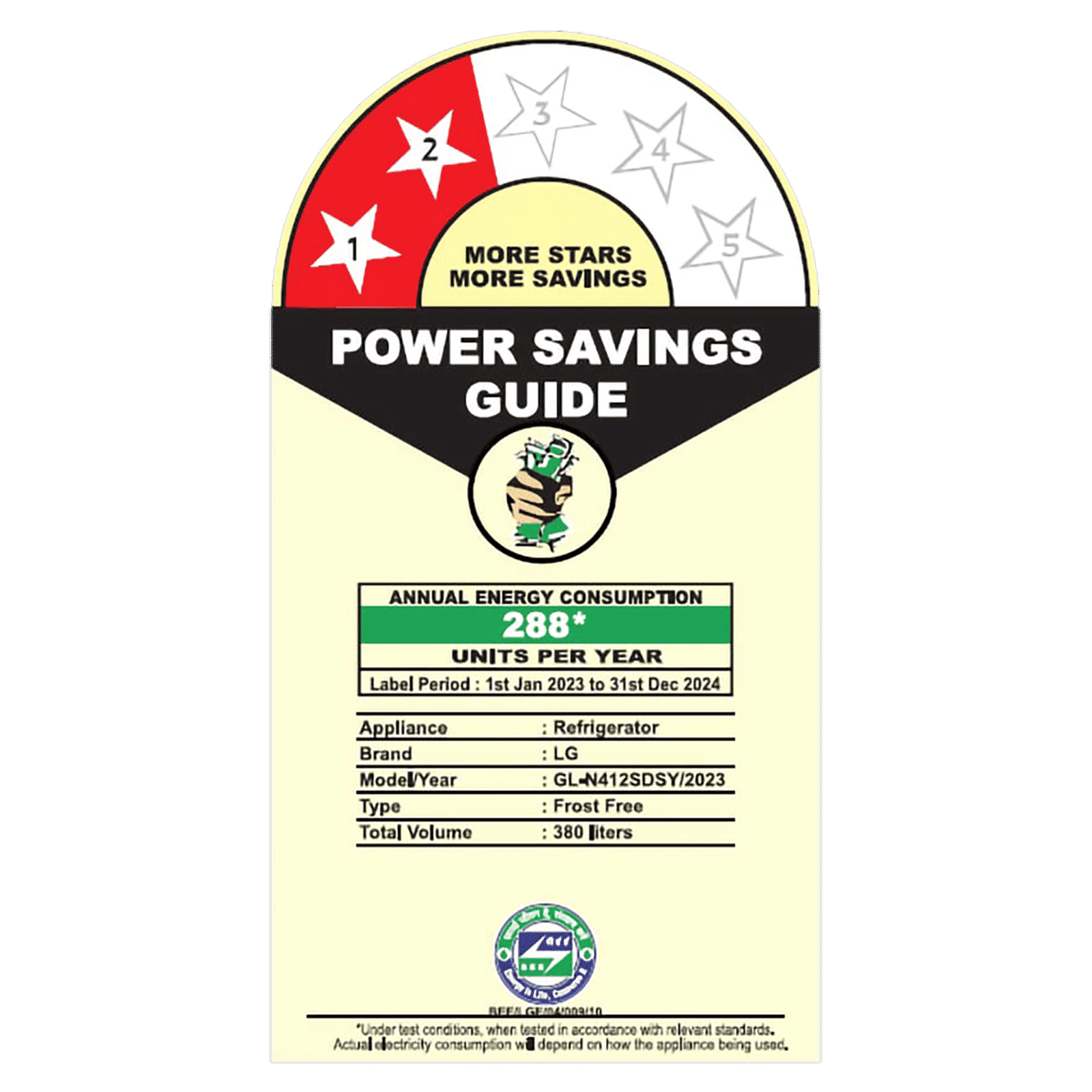 LG 380 Litres 2 Star Frost Free Double Door Refrigerator with Smart Diagnosis (GL-N412SDSY, Dazzle Steel)