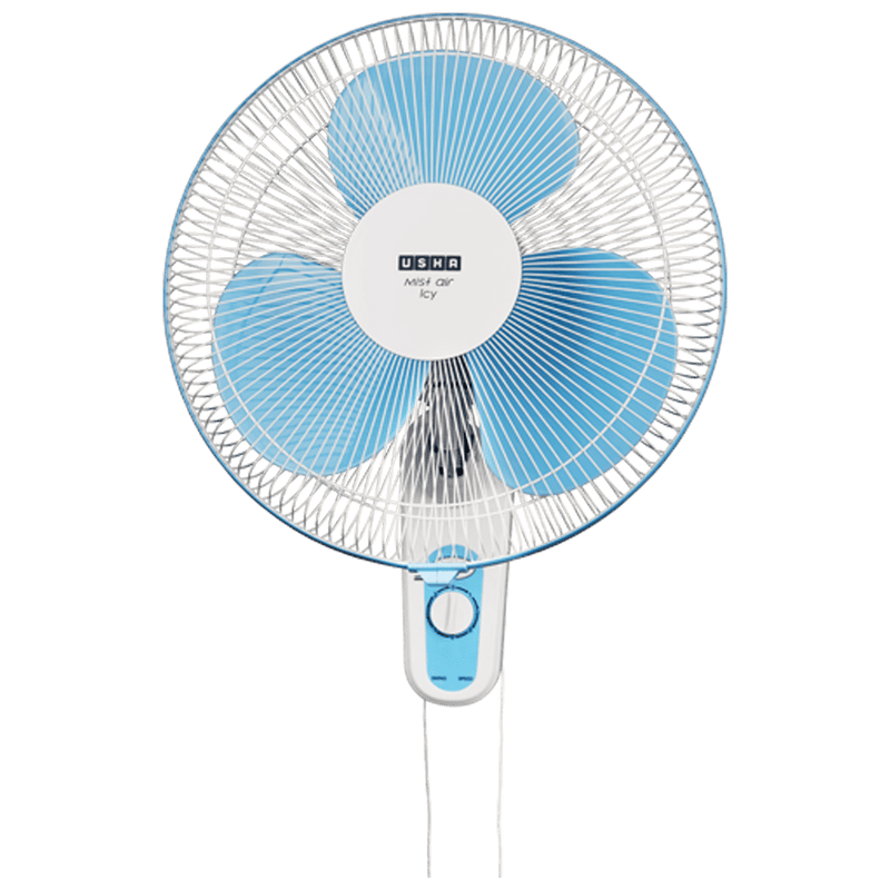 USHA Mist Air Flo 400mm 3 Blade Inverter Technology Wall Mounted Fan (Easy Tilt, Light Blue)-1