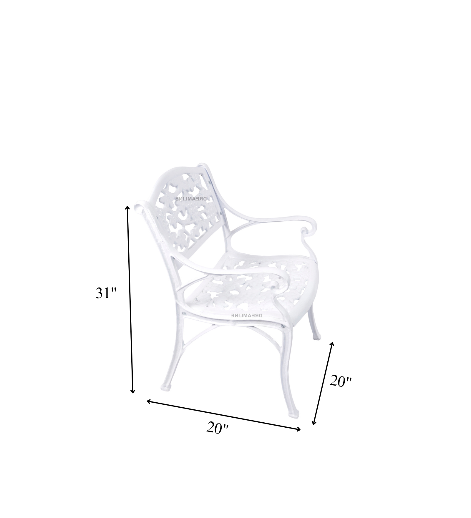 Levin Cast Aluminium Garden Patio Single Seater Chair