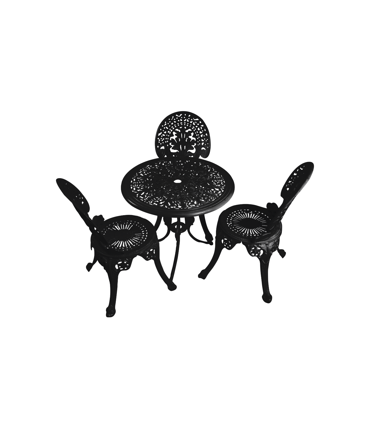 Clux Cast Aluminium Garden Patio Seating 3 Chair and 1 Table Set