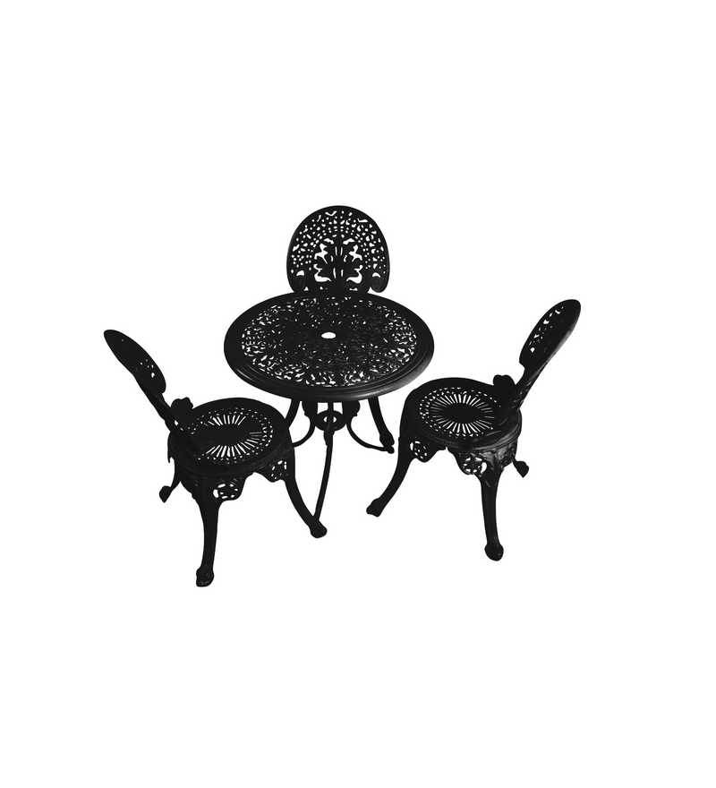 Clux Cast Aluminium Garden Patio Seating 3 Chair and 1 Table Set