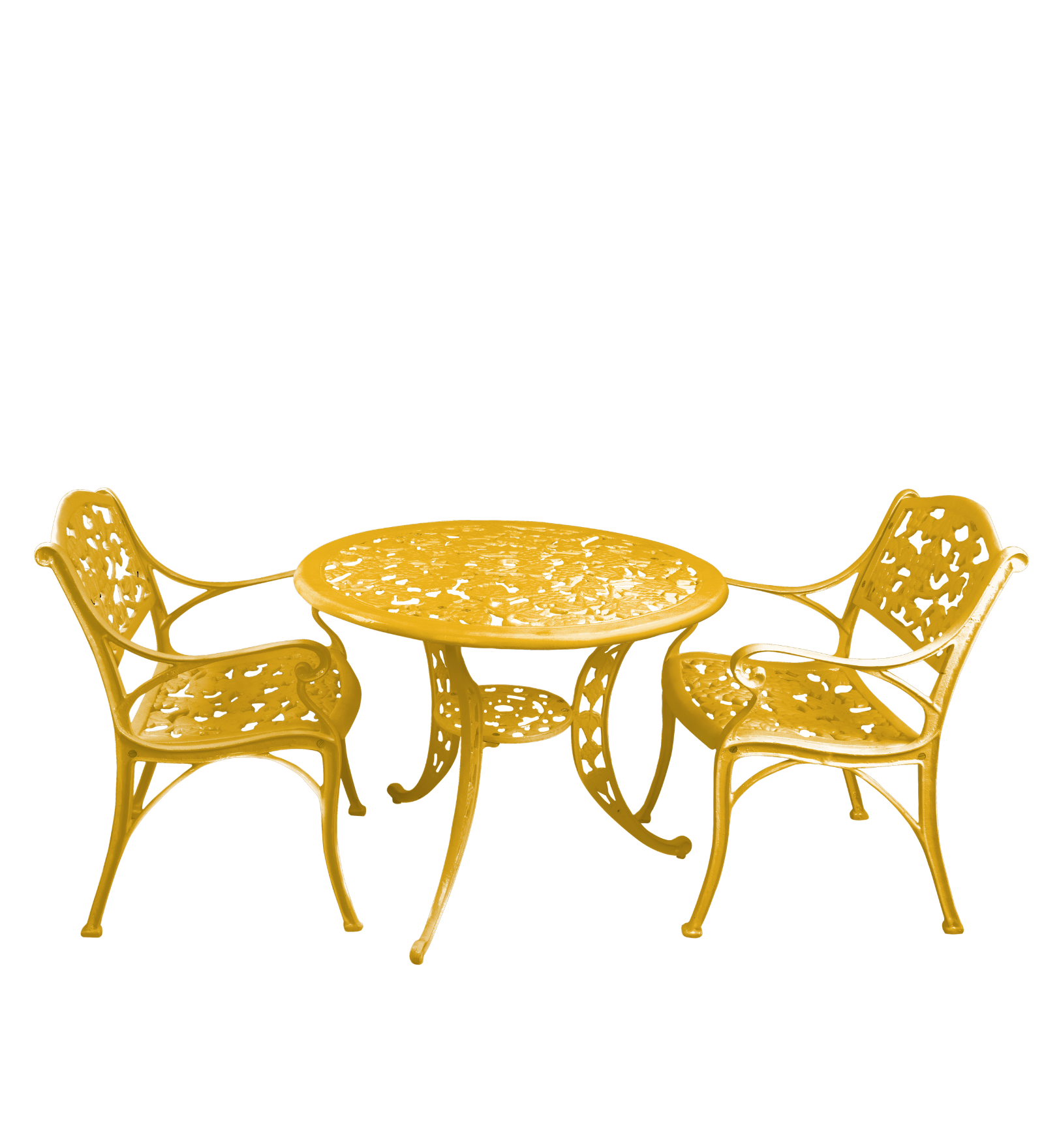 Lenz Cast Aluminium Garden Patio Seating 2 Chair and 1 Table Set