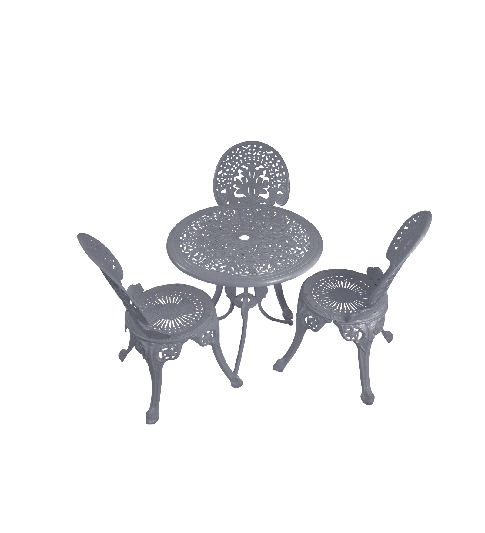 Clux Cast Aluminium Garden Patio Seating 3 Chair and 1 Table Set