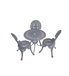 Clux Cast Aluminium Garden Patio Seating 3 Chair and 1 Table Set