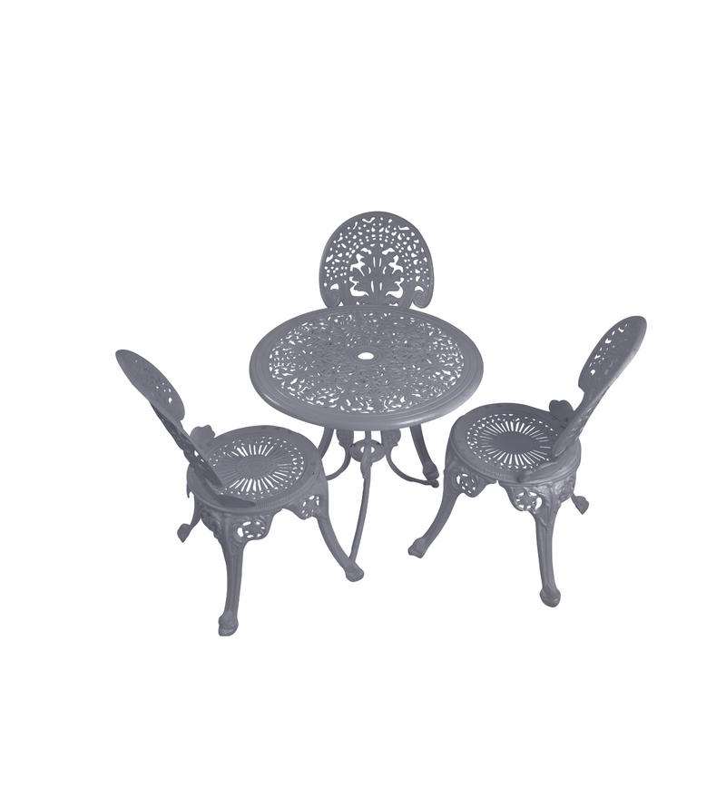 Clux Cast Aluminium Garden Patio Seating 3 Chair and 1 Table Set
