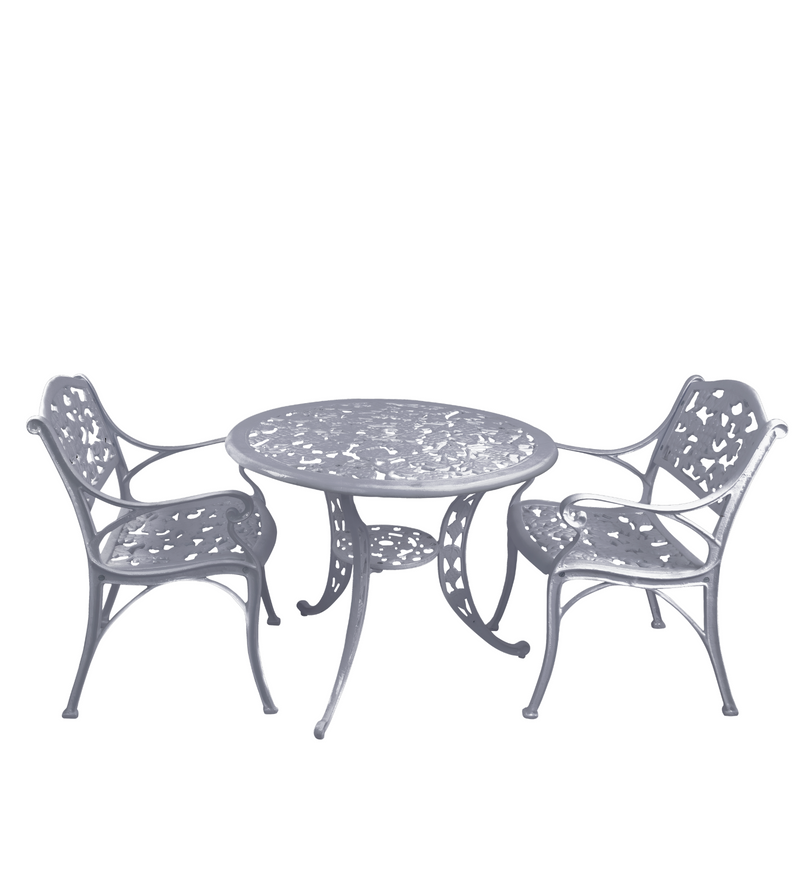 Lenz Cast Aluminium Garden Patio Seating 2 Chair and 1 Table Set