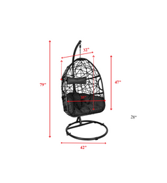 Nicomedo Single Seater Hanging Swing With Stand For Balcony , Garden Swing (Black)