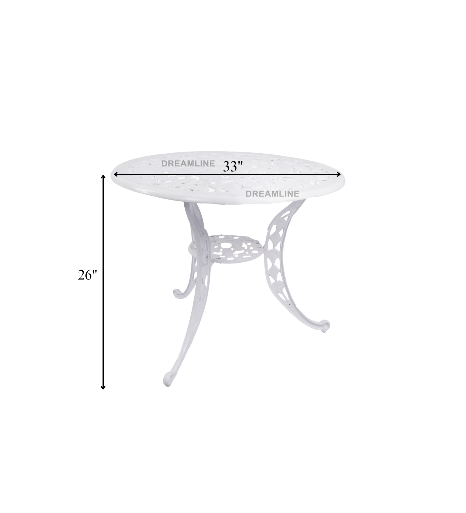 Rahel Cast Aluminium Garden Patio Seating 3 Chair and 1 Table Set