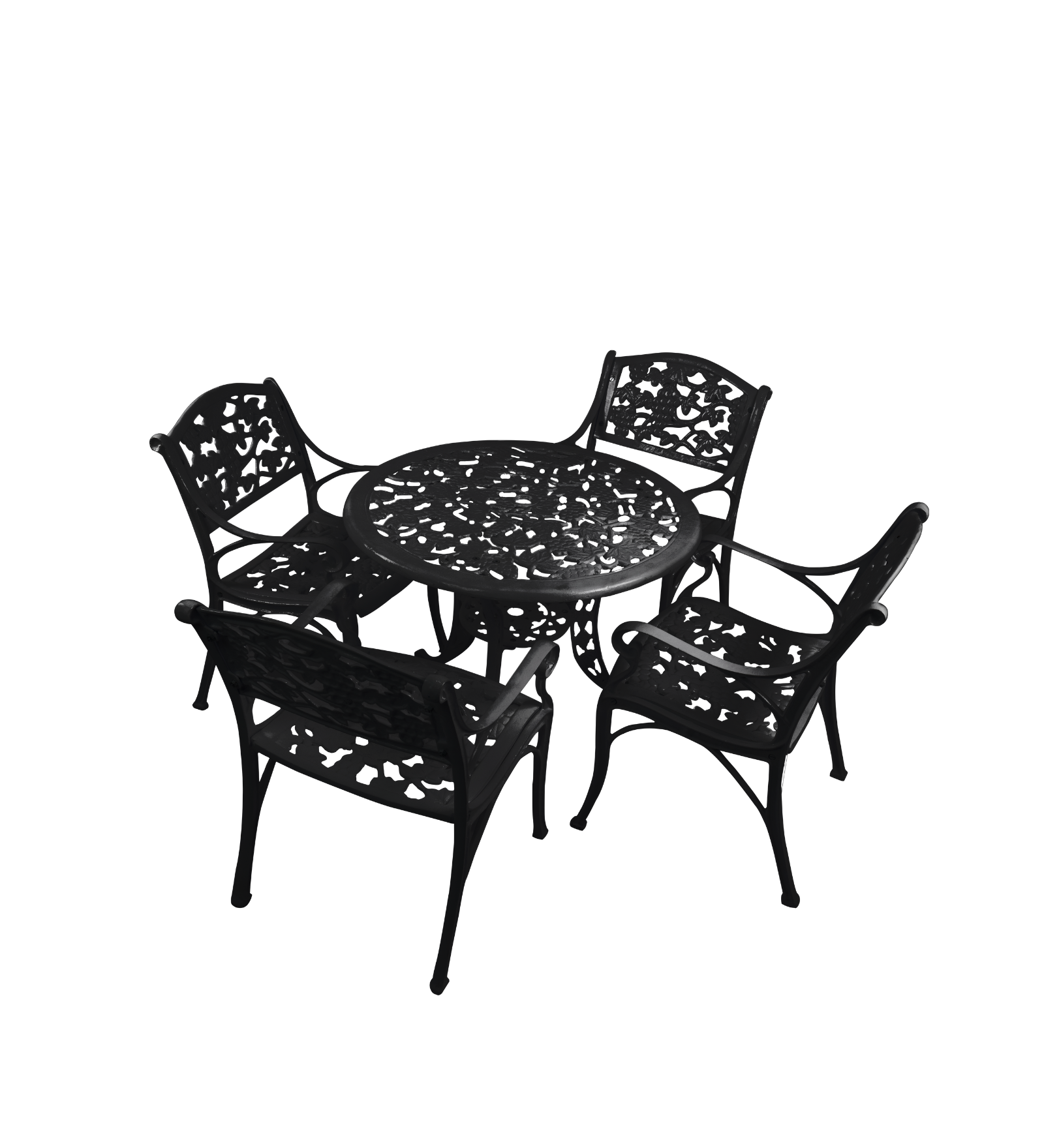 Tilo Cast Aluminium Garden Patio Seating 4 Chair and 1 Table Set