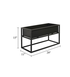 Tasse Outdoor Metal Planter For Garden, Balcony (Black)