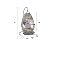 Lorenzo Single Seater Hanging Swing With Stand For Balcony , Garden Swing (Silver)
