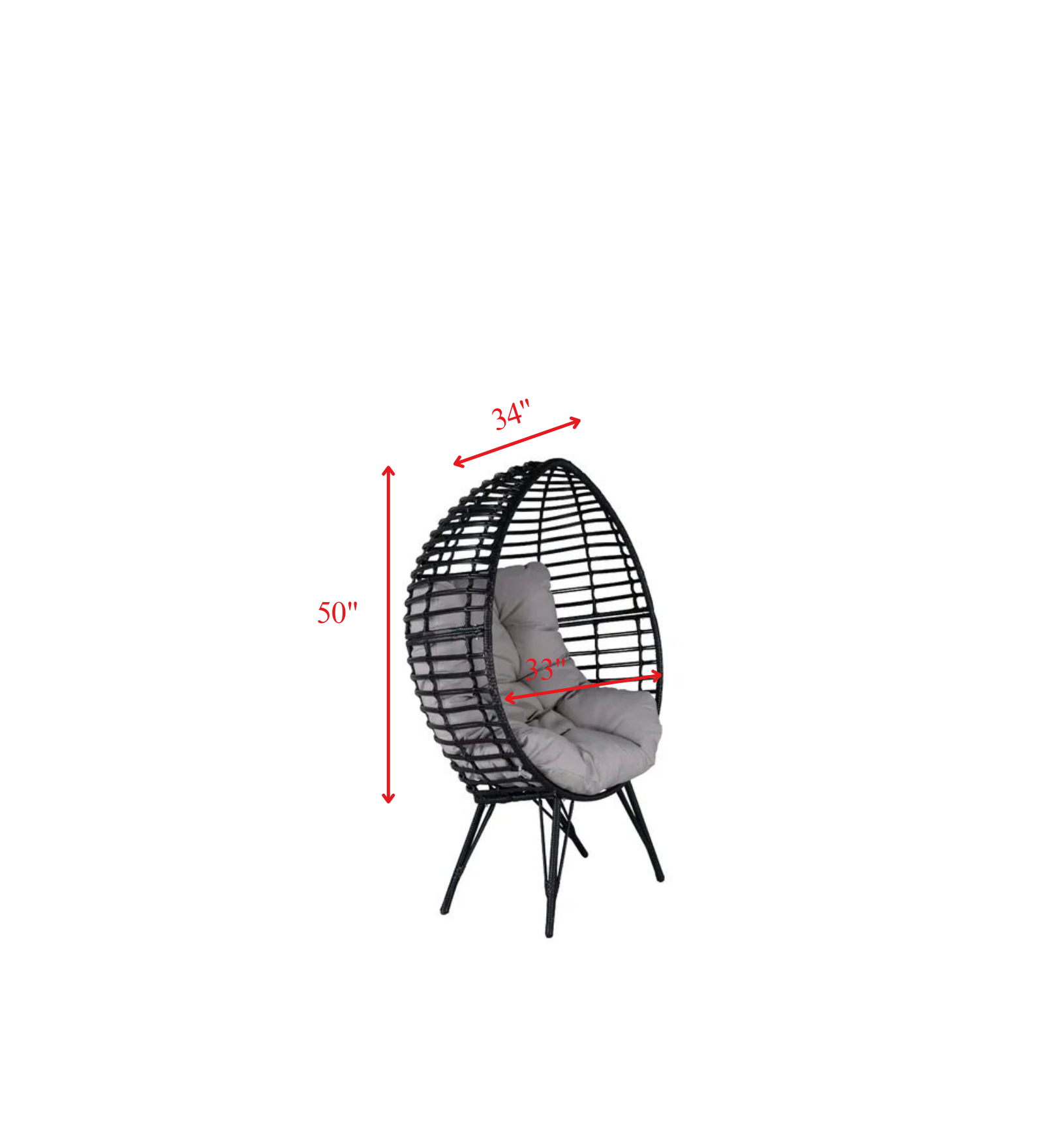 Rosiello Single Seater Swing Basket For Balcony & Garden (Black)