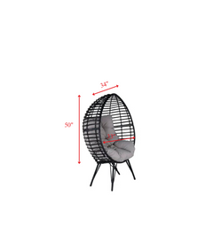 Rosiello Single Seater Swing Basket For Balcony & Garden (Black)