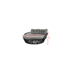 Greco Outdoor Poolside Sunbed With Cushion Daybed (Black) Braided & Rope