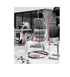 Edmondo Single Seater Hanging Swing With Stand For Balcony , Garden Swing (Grey)
