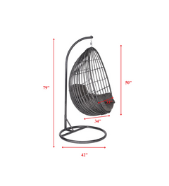 Verratti Single Seater Hanging Swing With Stand For Balcony , Garden Swing (Black)