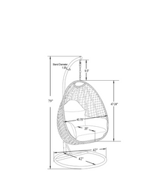 Doriano Single Seater Hanging Swing With Stand For Balcony , Garden (Drak Grey)
