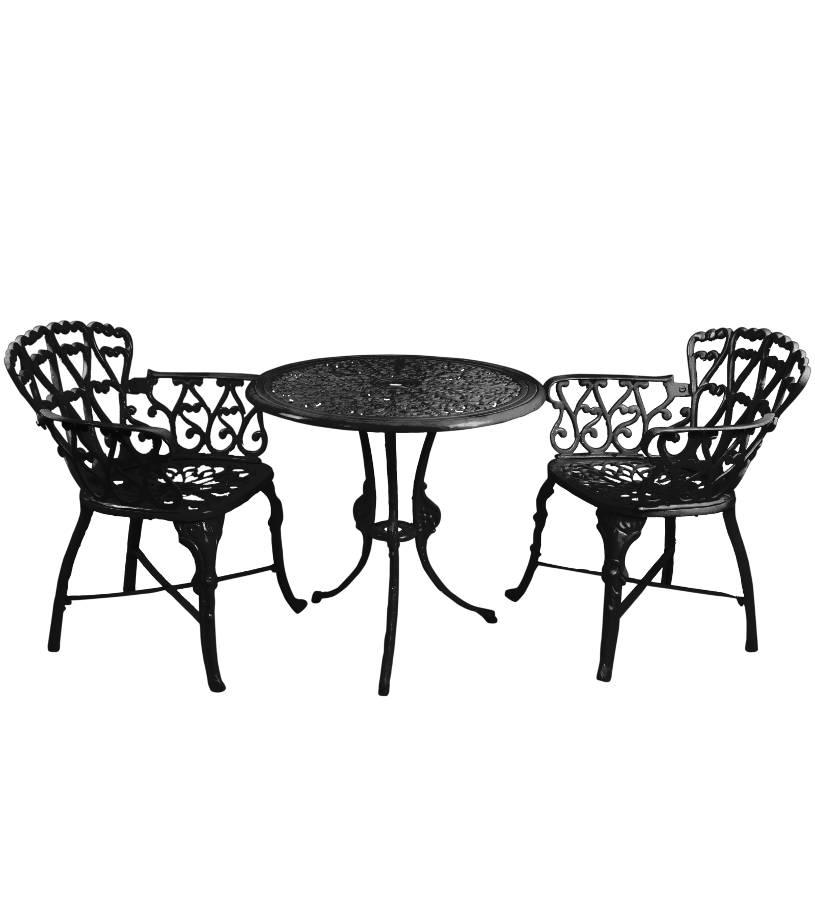 Rino Cast Aluminium Garden Patio Seating 2 Chair and 1 Table Set