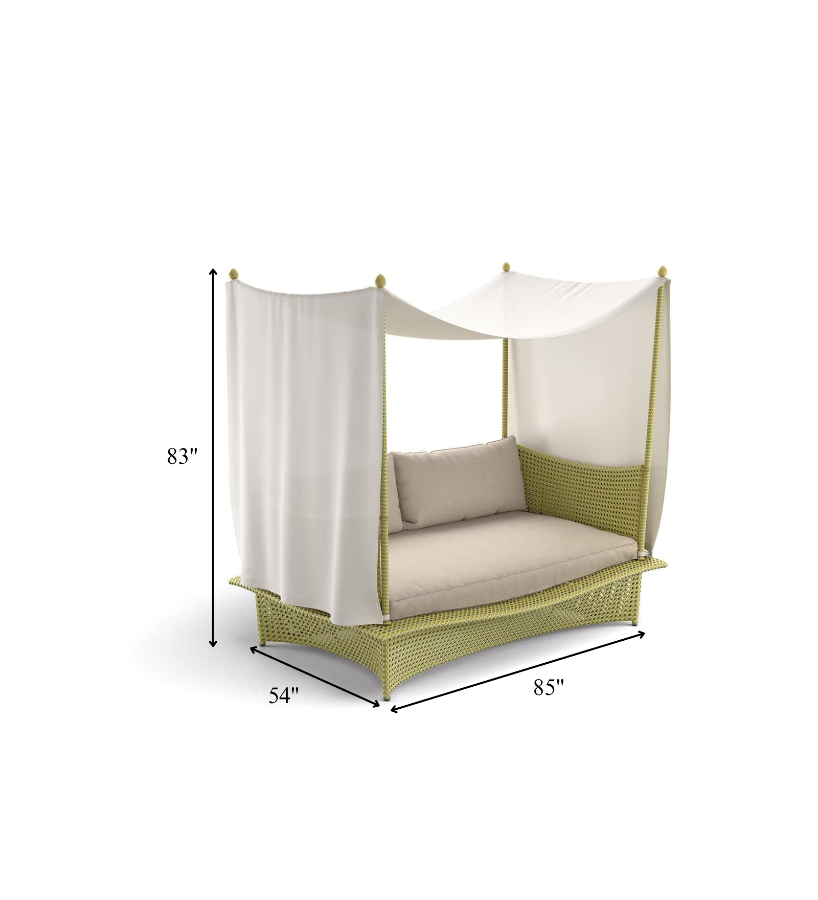 Palermo Outdoor Poolside Sunbed With Cushion Daybed (Green)
