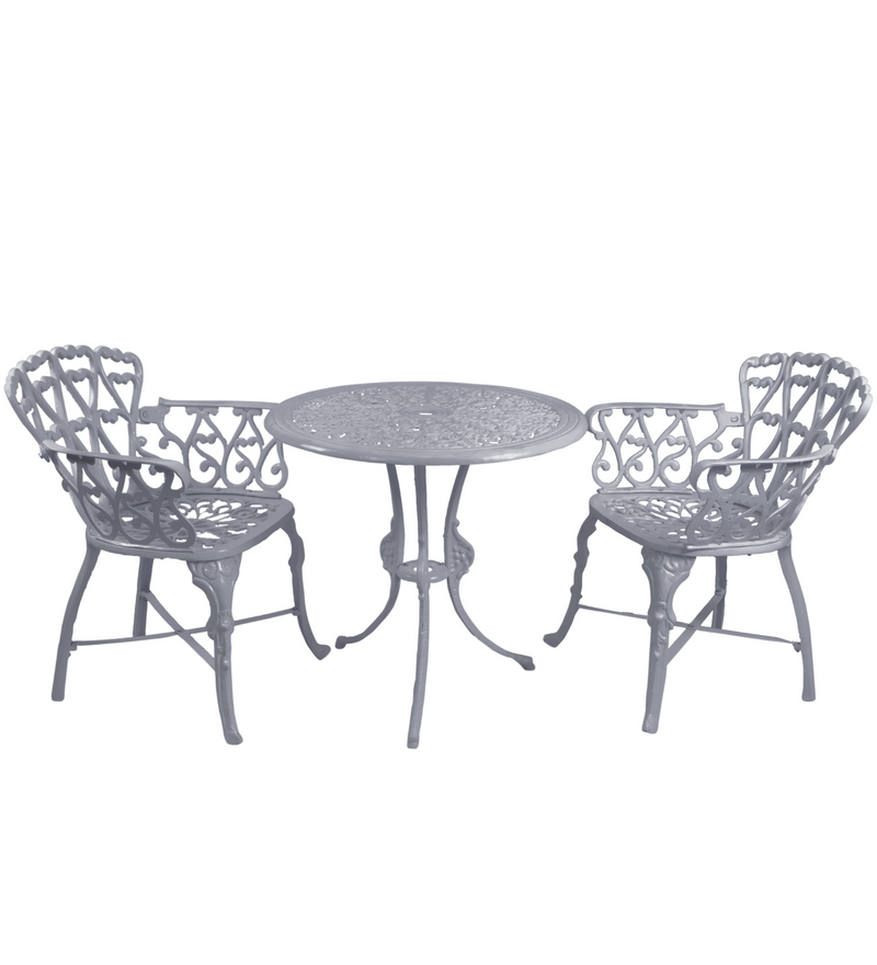 Rino Cast Aluminium Garden Patio Seating 2 Chair and 1 Table Set