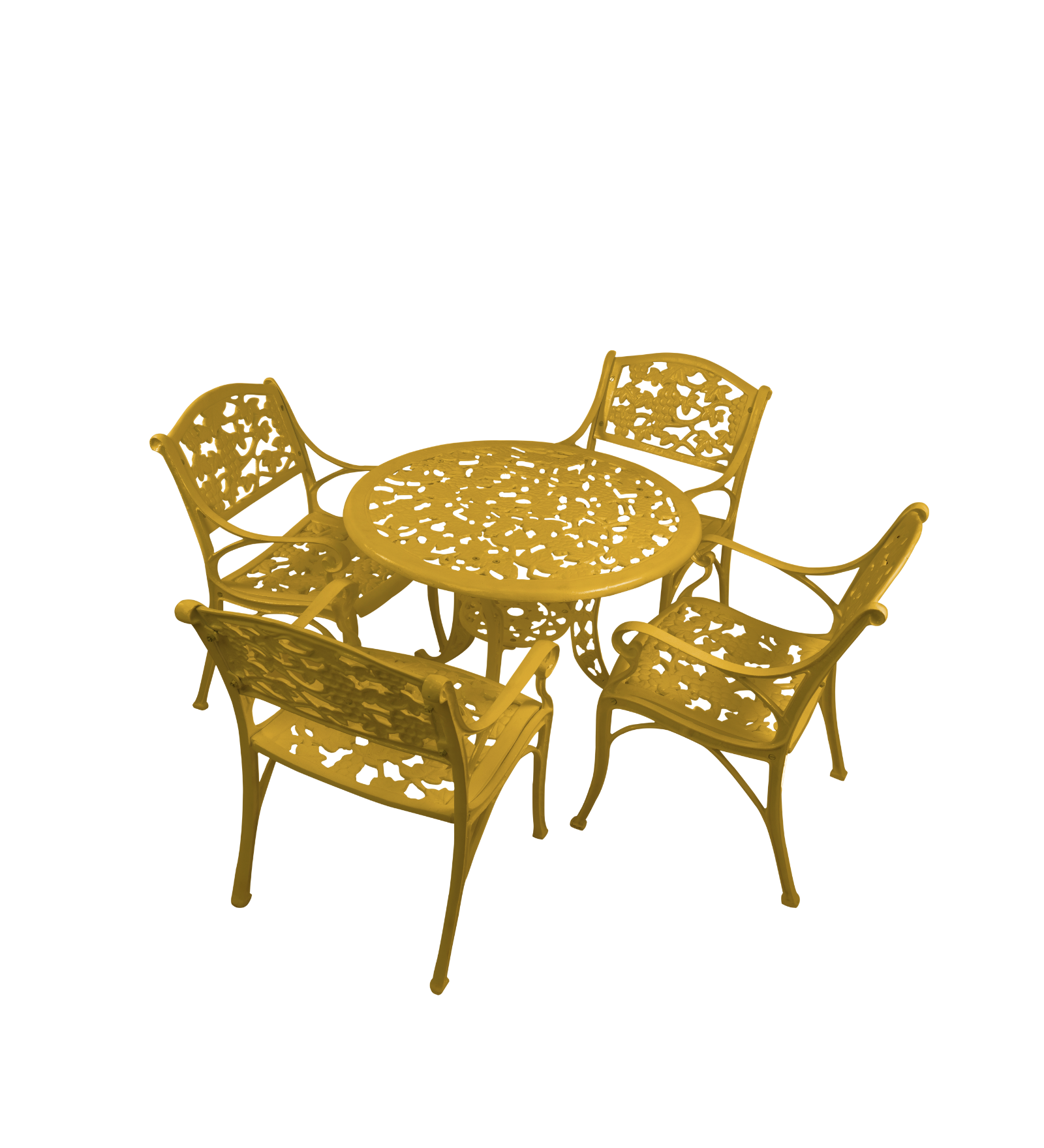 Tilo Cast Aluminium Garden Patio Seating 4 Chair and 1 Table Set