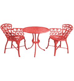 Rino Cast Aluminium Garden Patio Seating 2 Chair and 1 Table Set