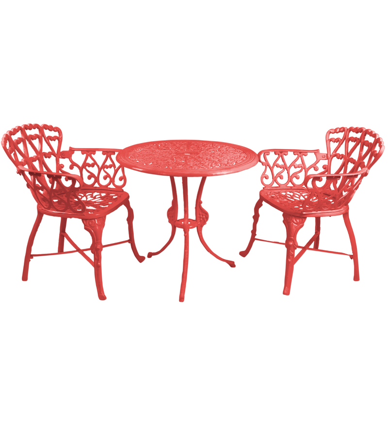 Rino Cast Aluminium Garden Patio Seating 2 Chair and 1 Table Set