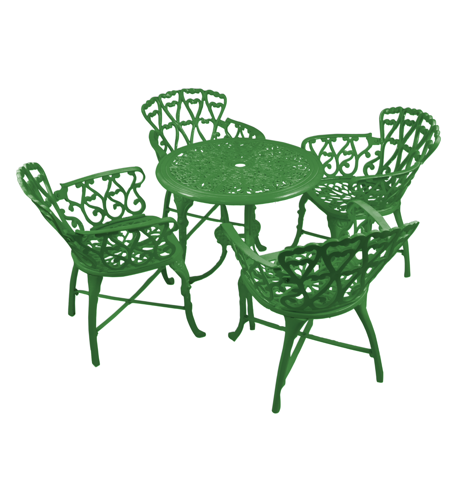 Rudi Cast Aluminium Garden Patio Seating 4 Chair and 1 Table Set
