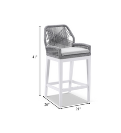 Perla Outdoor Patio Bar Sets 4 Chairs and 1 Table  Braided & Rope