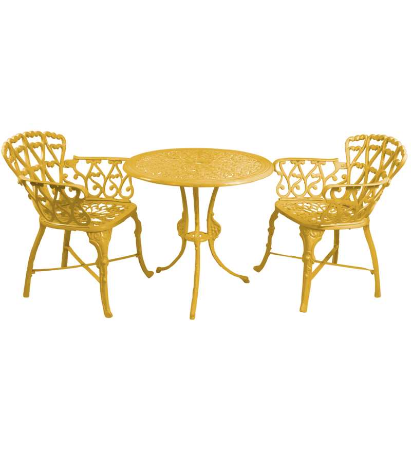 Rino Cast Aluminium Garden Patio Seating 2 Chair and 1 Table Set