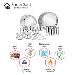 Stainless Steel 24 PCS Dinner Set (4 People) Shagun