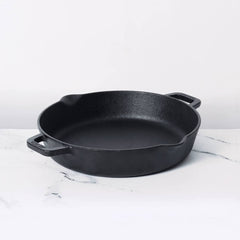 Meyer Pre-Seasoned Cast Iron double Handle skillet 24cm, Black