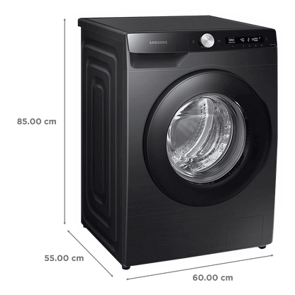 SAMSUNG 8 kg 5 Star Inverter Fully Automatic Front Load Washing Machine (WW80T504DAB1TL, AI Control Display, Black Caviar)