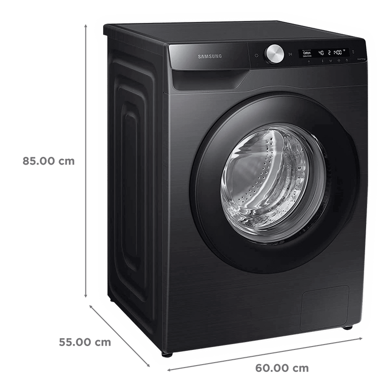 SAMSUNG 8 kg 5 Star Inverter Fully Automatic Front Load Washing Machine (WW80T504DAB1TL, AI Control Display, Black Caviar)