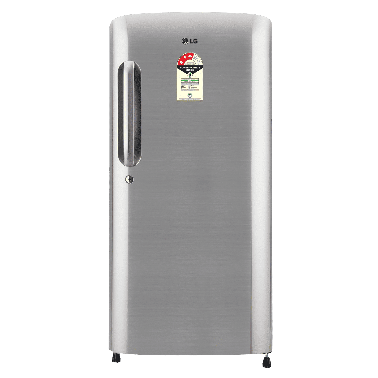 LG 185 Litres 3 Star Direct Cool Single Door Refrigerator with Stabilizer Free Operation (GL-B201APZD, Shiny Steel)