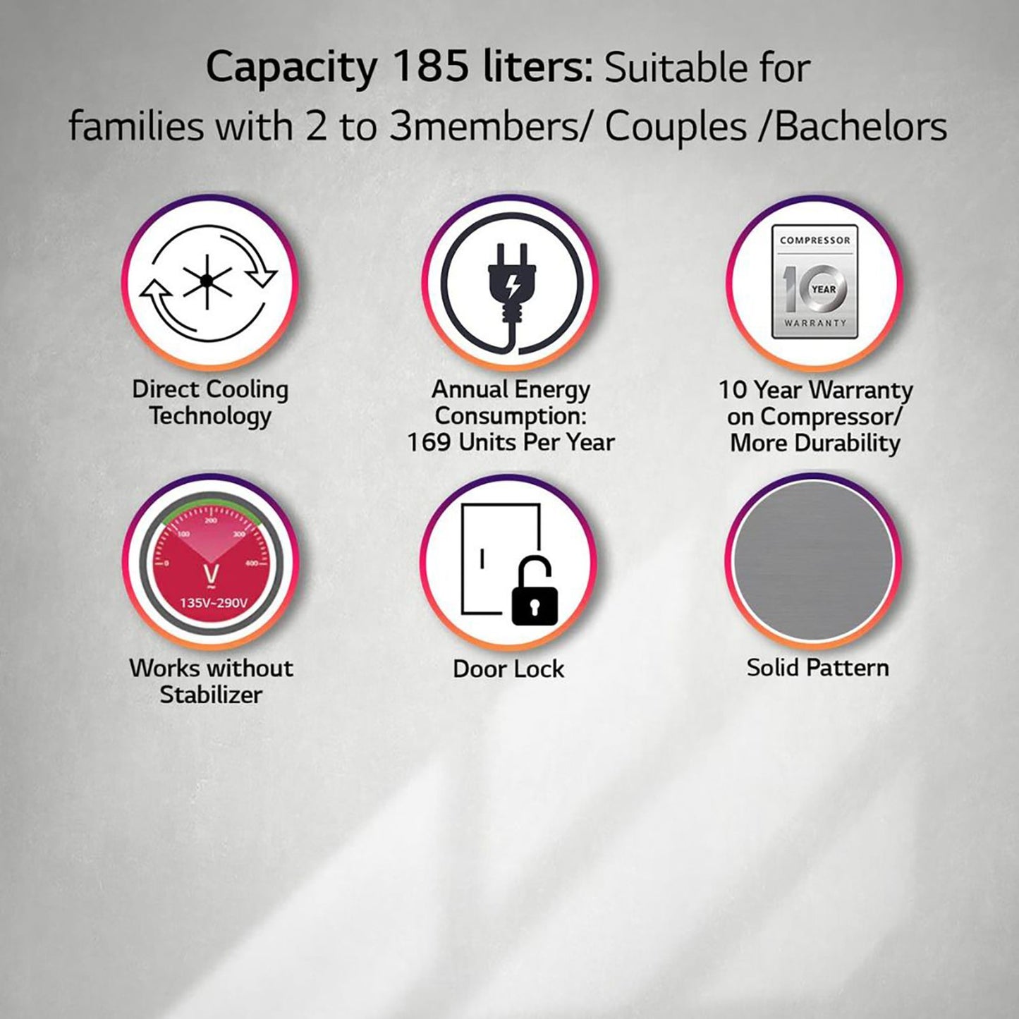 LG 185 Litres 3 Star Direct Cool Single Door Refrigerator with Stabilizer Free Operation (GL-B201APZD, Shiny Steel)