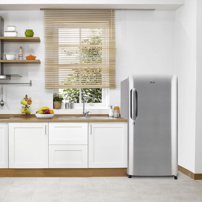 LG 185 Litres 3 Star Direct Cool Single Door Refrigerator with Stabilizer Free Operation (GL-B201APZD, Shiny Steel)