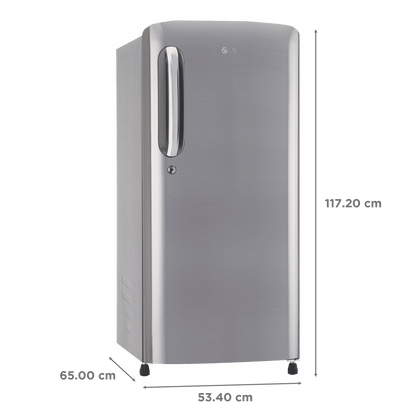 LG 185 Litres 3 Star Direct Cool Single Door Refrigerator with Stabilizer Free Operation (GL-B201APZD, Shiny Steel)