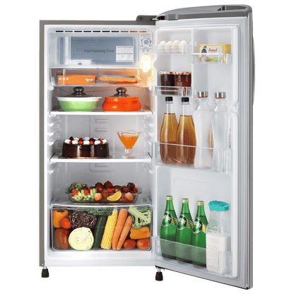 LG 185 Litres 3 Star Direct Cool Single Door Refrigerator with Stabilizer Free Operation (GL-B201APZD, Shiny Steel)