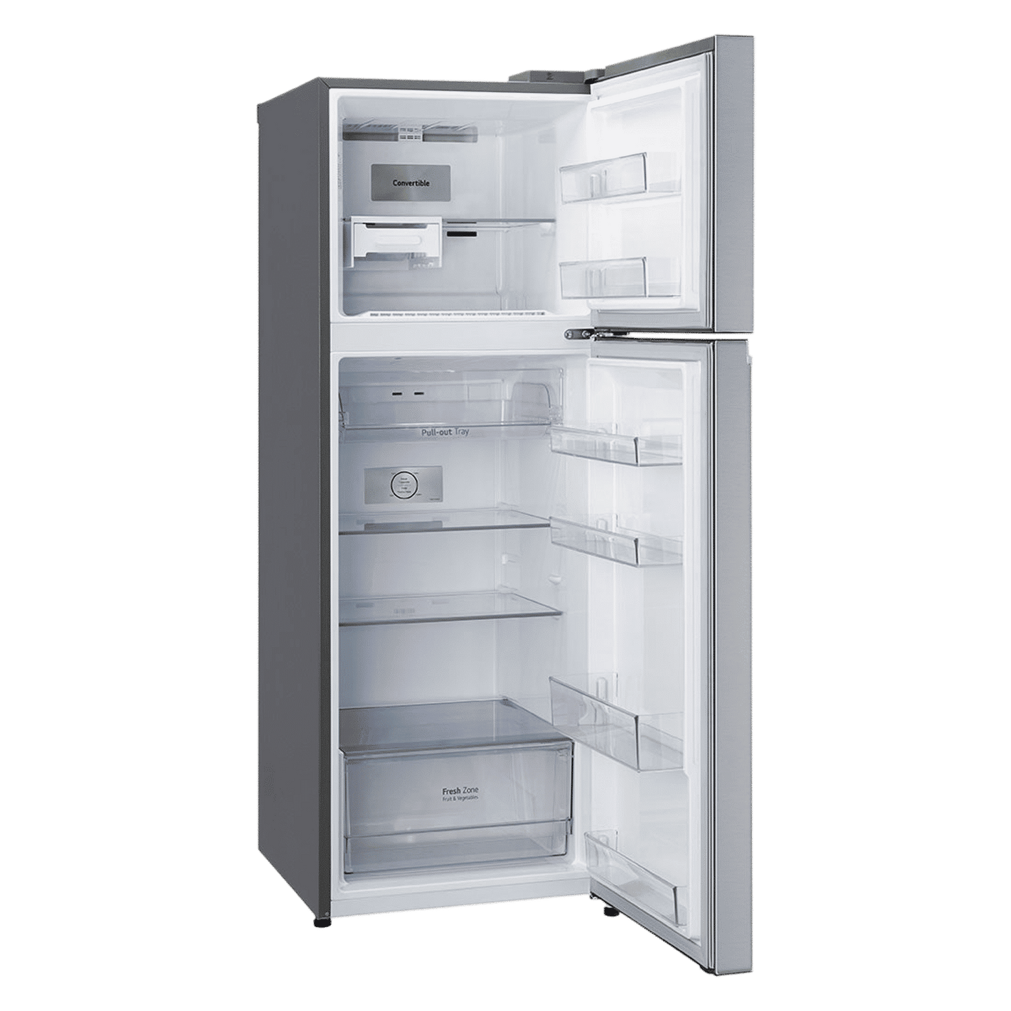 LG 322 Litres 2 Star Frost Free Double Door Convertible Refrigerator with Multi Air Flow System (GL-S342SPZY, Shiny Steel)