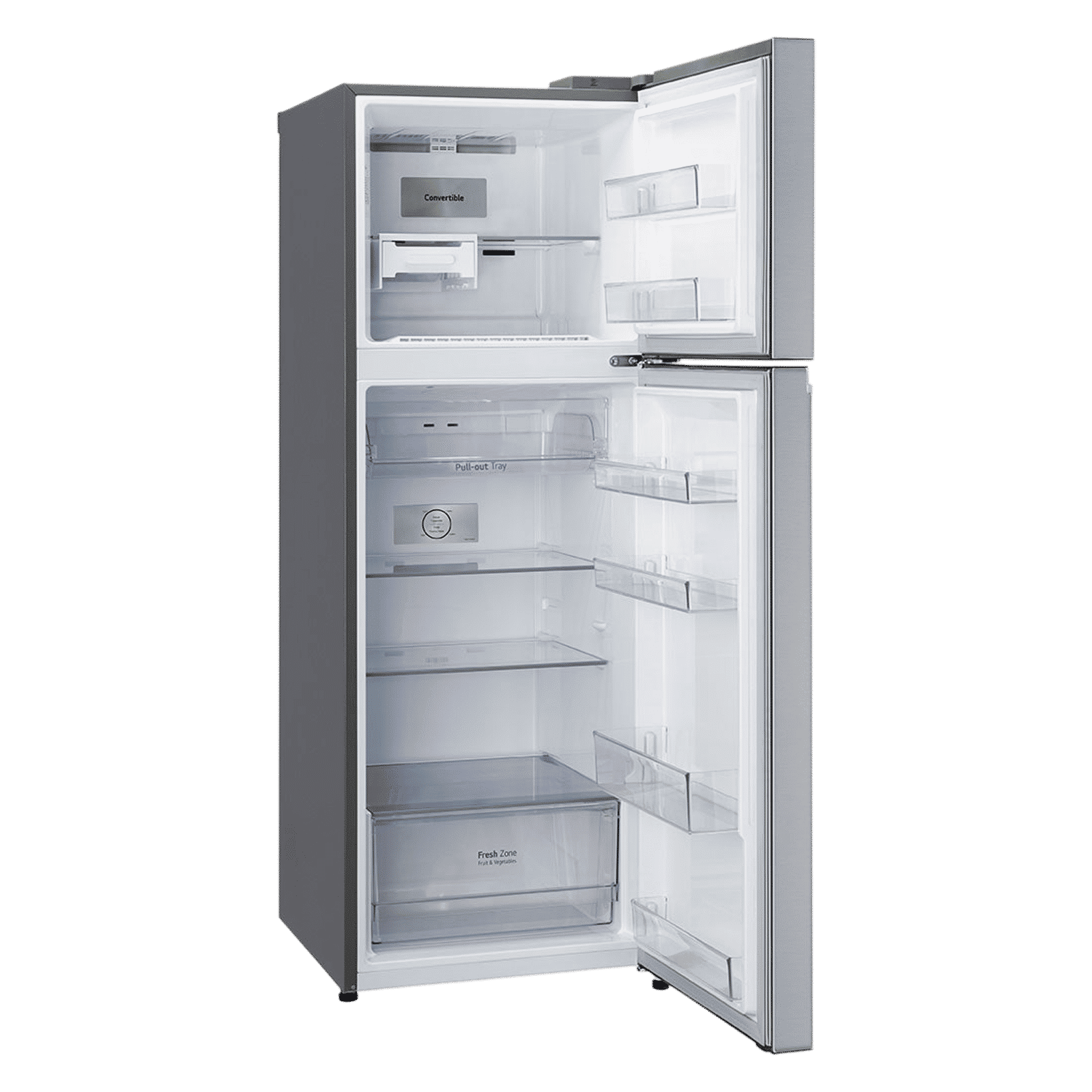 LG 322 Litres 2 Star Frost Free Double Door Convertible Refrigerator with Multi Air Flow System (GL-S342SPZY, Shiny Steel)