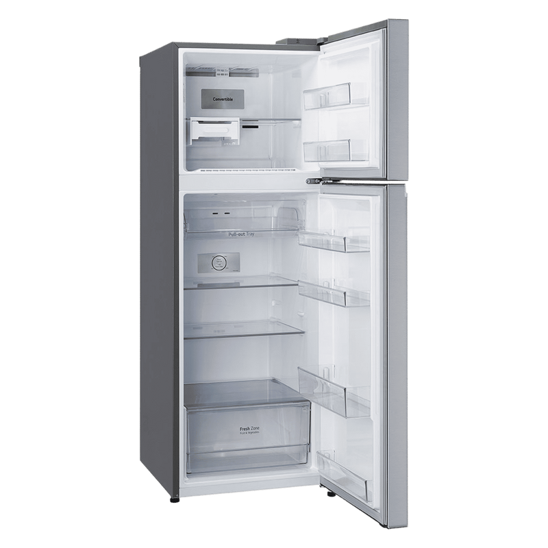 LG 322 Litres 2 Star Frost Free Double Door Convertible Refrigerator with Multi Air Flow System (GL-S342SPZY, Shiny Steel)